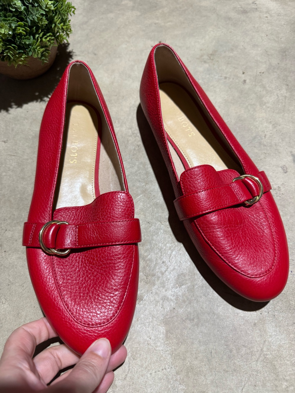 Talbots Ryan D Ring Loafers Women Size 8.5 Red Leather Parisian French